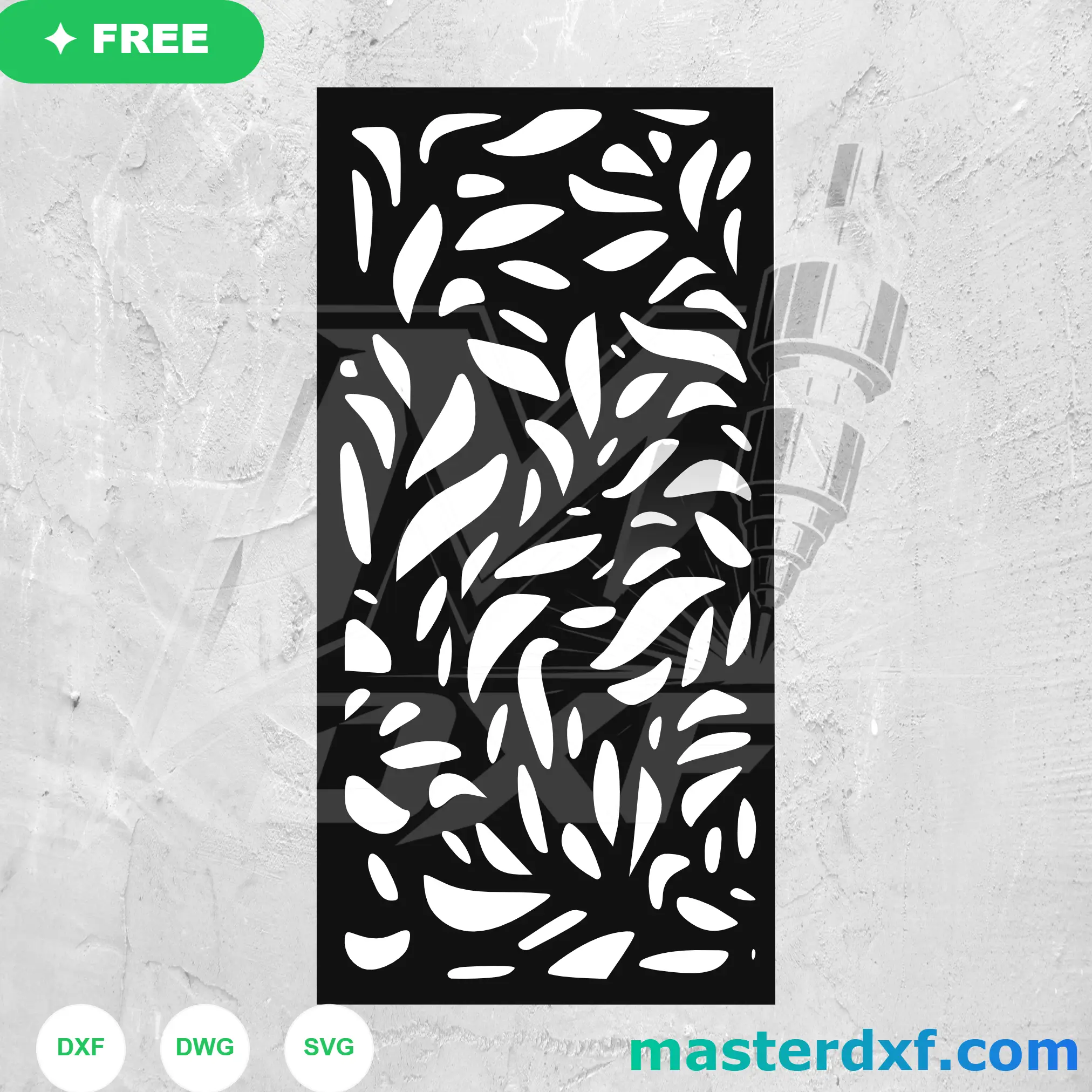 Loose Leaf Scatter DXF Screen for Casual Garden Panels DXF File